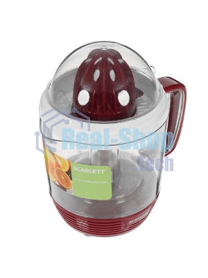 Соковыжималка Scarlett SC-JE50C08 красный/белый, цитрусовая, 25 Вт, 1200 мл, механическое