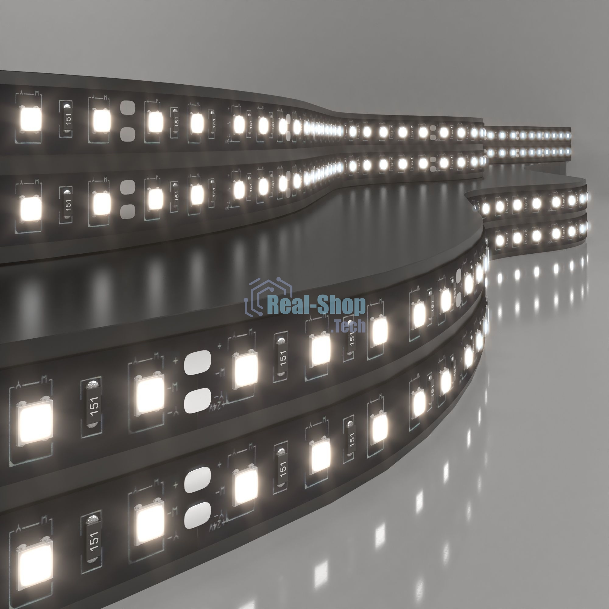 Лента светодиодная 5050 24V 60Led 14,4W IP20 Black / 60Led 14,4W IP20 4200K дневной белый