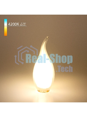 BLE1415 / Светодиодная лампа Свеча на ветру 7W 4200K E14 (CW35 белый матовый)