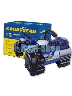 Компрессор GOODYEAR GY000102 GY-35L 35 л/мин Мощность - 168 Вт, Производительность - 35 л/мин, Максимальное токопотребление - 14 А, Максимальное давление - 7 Атм, Длина провода питания: 3 м, Длина воздушного шланга: 1 м. Сумка и набор переходников в комплекте.