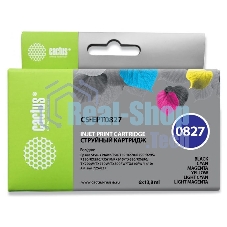 Картридж струйный Cactus CS-EPT0827 черный/голубой/пурпурный/желтый/светло-голубой/светло-пурпурный (82.8 мл) для Epson Stylus Photo R270/290/RX590