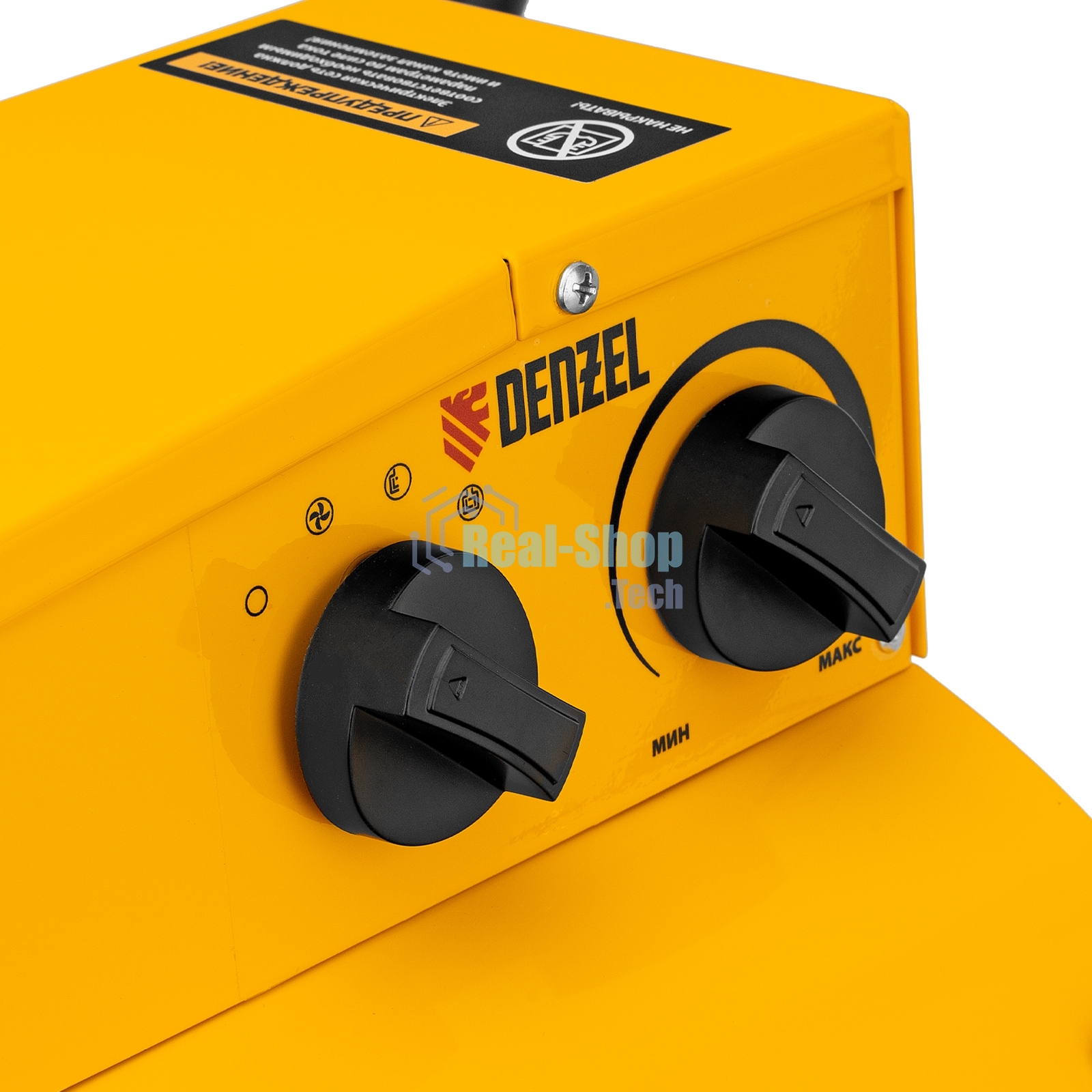 Тепловая пушка Denzel SFH-15000, 400 В, желтый, 120/9000/15000 Вт, 150 м2, термостат