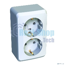 Розетка 2-м ОП Этюд 16А с заземл. белый SchE PA16-007B