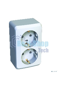 Розетка 2-м ОП Этюд 16А с заземл. белый SchE PA16-007B