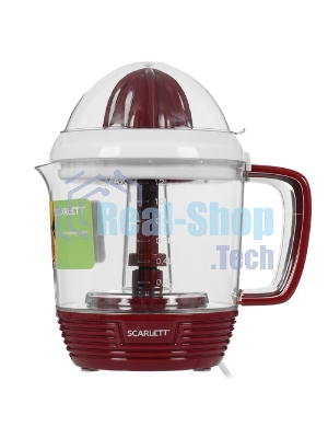 Соковыжималка Scarlett SC-JE50C08 красный/белый, цитрусовая, 25 Вт, 1200 мл, механическое
