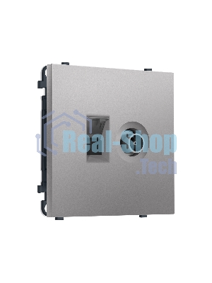 Комплект механизма розетки компьютерной + TV оконечной SIGMA Сталь матовый RJ-45 (8P8C) CAT6/50-870MHz 1dB с/ш QUANT PRO (SP5125, PR195)