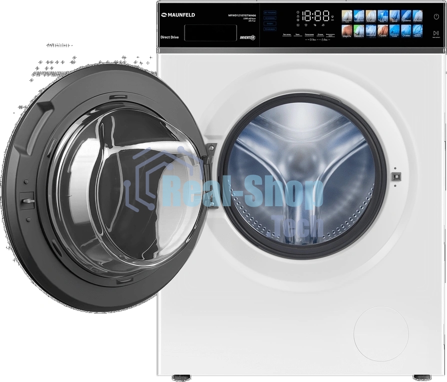 Стиральная машина Maunfeld MFWD12107ISTWH06 белый, загрузка фронтальная 10 кг, 1200 об/мин, класс A