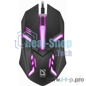 Мышь проводная Defender Cyber MB-560L черный, 1200 dpi, USB, кнопки - 3