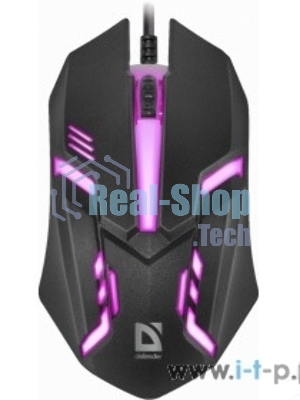 Мышь проводная Defender Cyber MB-560L черный, 1200 dpi, USB, кнопки - 3
