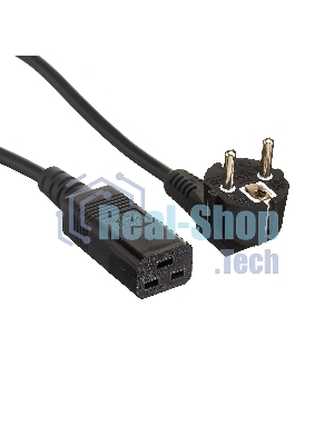 Кабель питания ExeGate Power PC19-3P (Евровилка Schuko->С19) VDE-250V-3*1.5-CU, черный, 16А, 3м