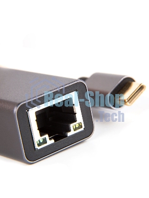 Кабель-переходник USB 3.1 Type-C -->RJ-45 1000Mbps Ethernet, Aluminum Shell, 0.15м VCOM DU320M