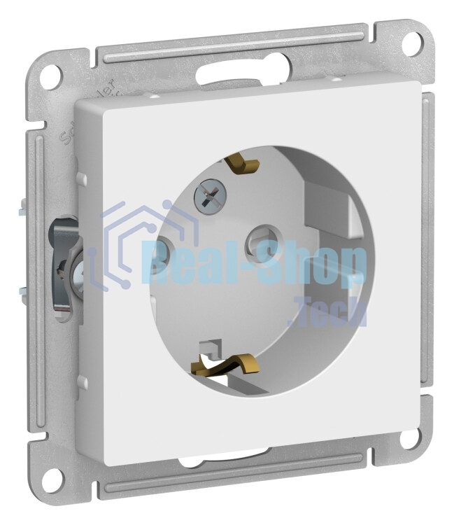 Розетка с заземлением со шторками Schneider-electric ATN000145 ATLASDESIGN, 16А, механизм, БЕЛЫЙ