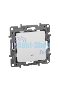 Переключатель с подсветкой, 10AX, бел. ETIKA 