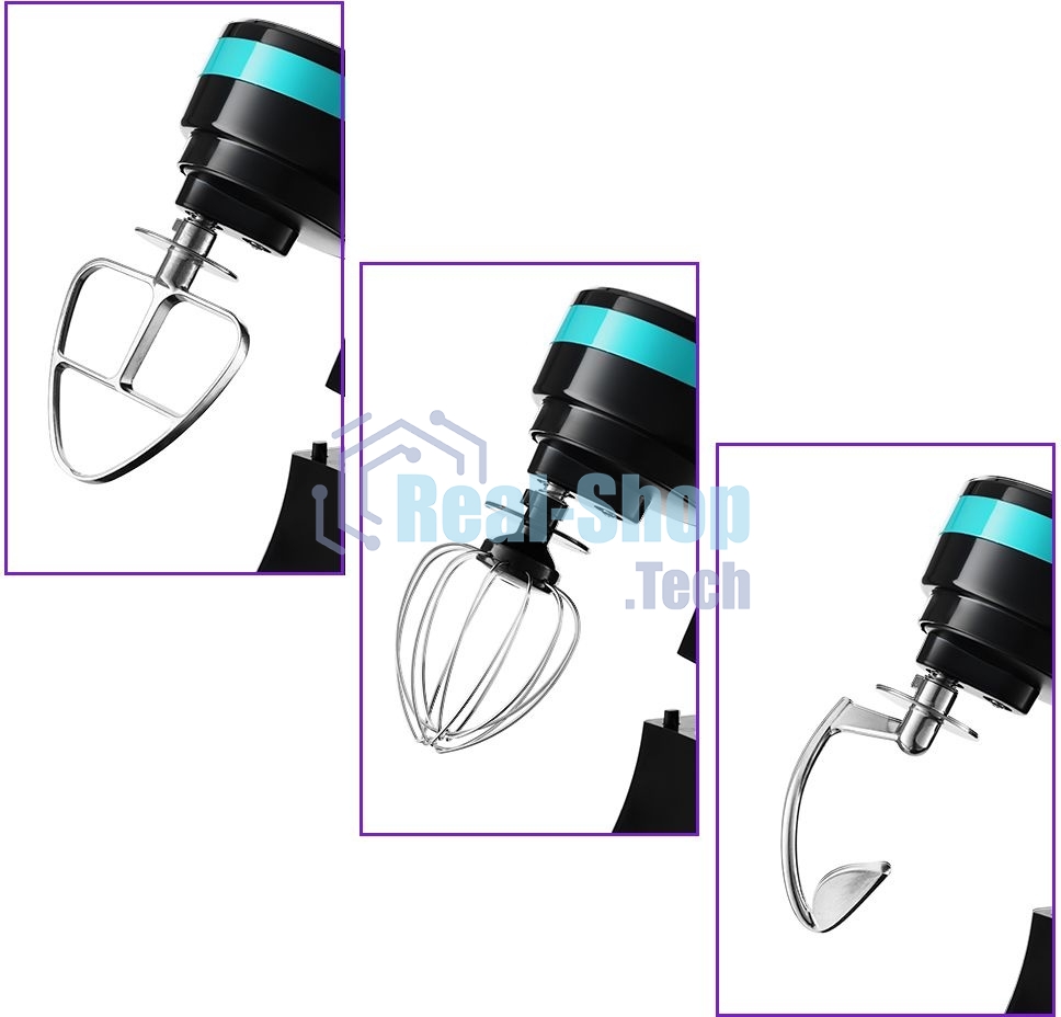 Миксер планетарный Kitfort КТ-3044-4 1000 Вт черный/бирюзовый