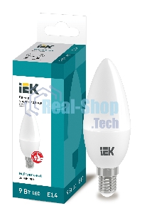Лампа светодиодная LED 9Вт 230В 4000К E14 свеча LLE-C35-9-230-40-E14 IEK