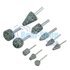 Набор шарошек Denzel абразивных для дрели (ПШМ), 63С, 10 шт.