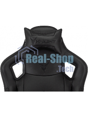 Кресло Knight Gladiator черный, экокожа, 120 кг, механизм качания