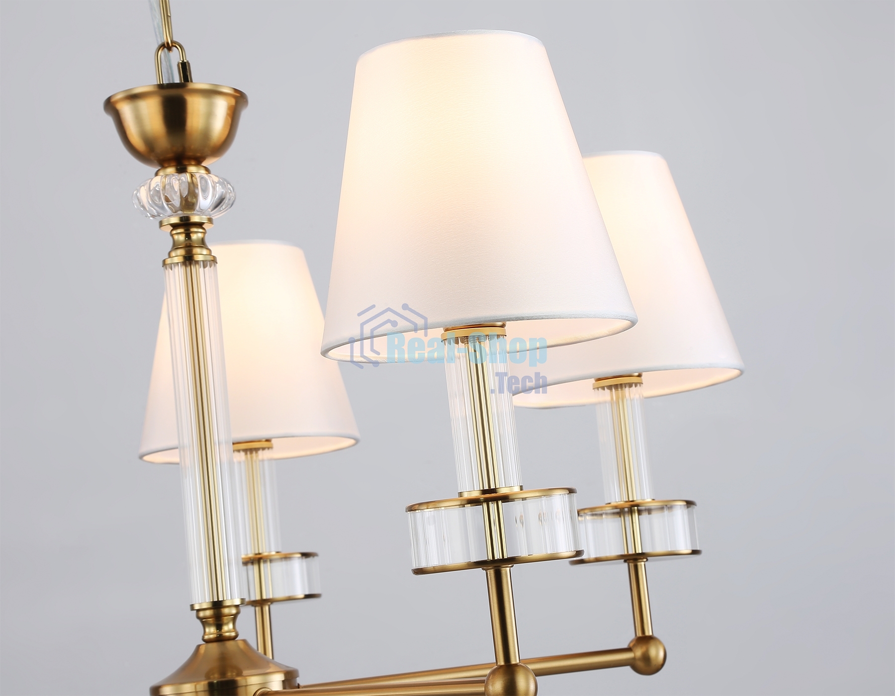 Люстра Ambrella light LH71021/5 BS/WH латунь/белый E14*5 max 40W D670*1130
