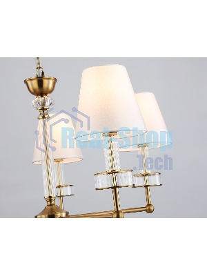 Люстра Ambrella light LH71021/5 BS/WH латунь/белый E14*5 max 40W D670*1130