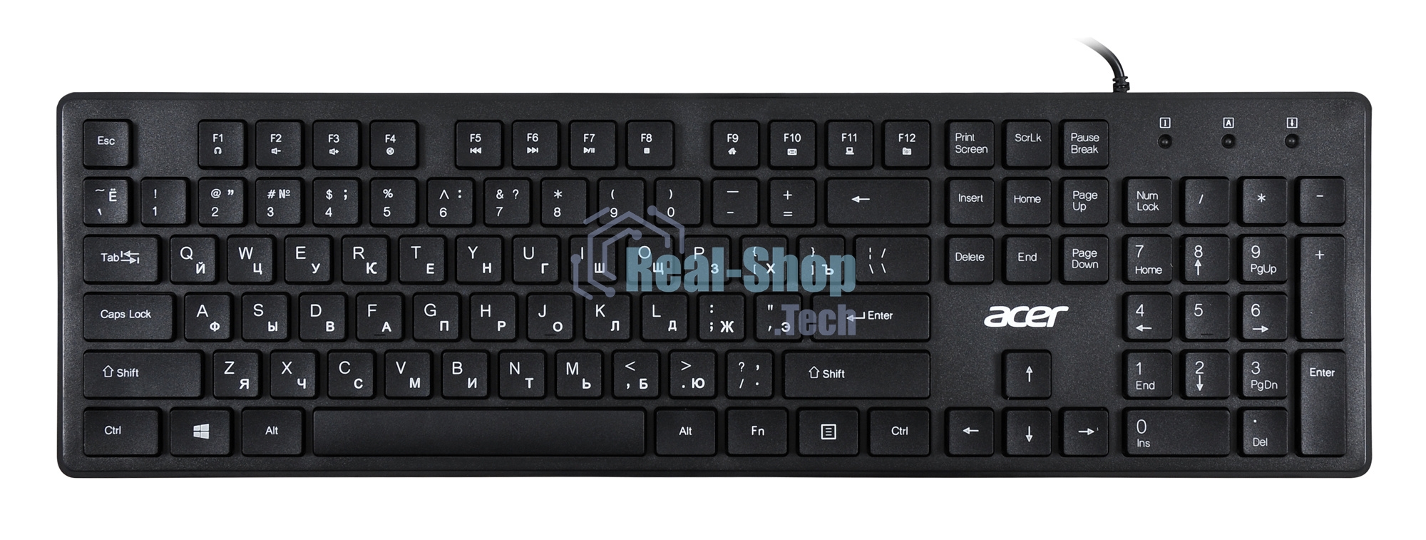 Клавиатура проводная Acer OKW020, USB, черный