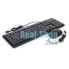 Комплект клавиатура + мышь пров. Гарнизон GKS-126, черный, 104 кл, 3кн, 1000 DPI, кабель 1.5м