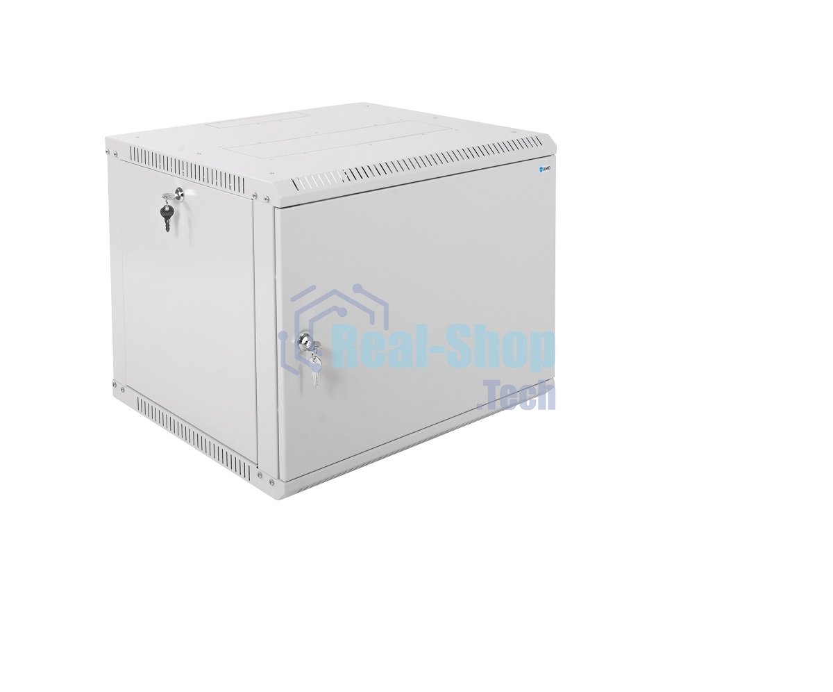 Шкаф настенный ЦМО ШРН-Э-9.500.1 9U 600x520 мм пер. дв. стал. лист несъемные бок. пан. серый