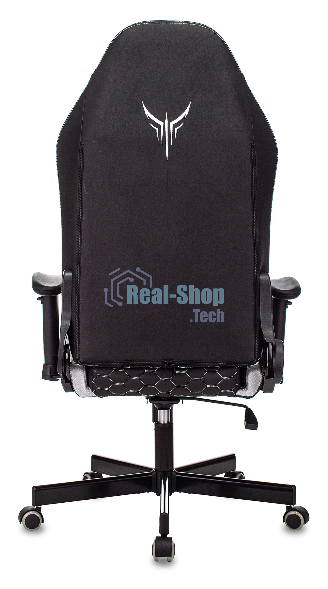 Кресло игровое Knight Neon черный/серебряный соты эко.кожа с подголов. крестовина металл