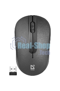 Мышь беспроводная Defender Hit MM-495 черный, 1600 dpi, радиоканал, USB, кнопки - 3