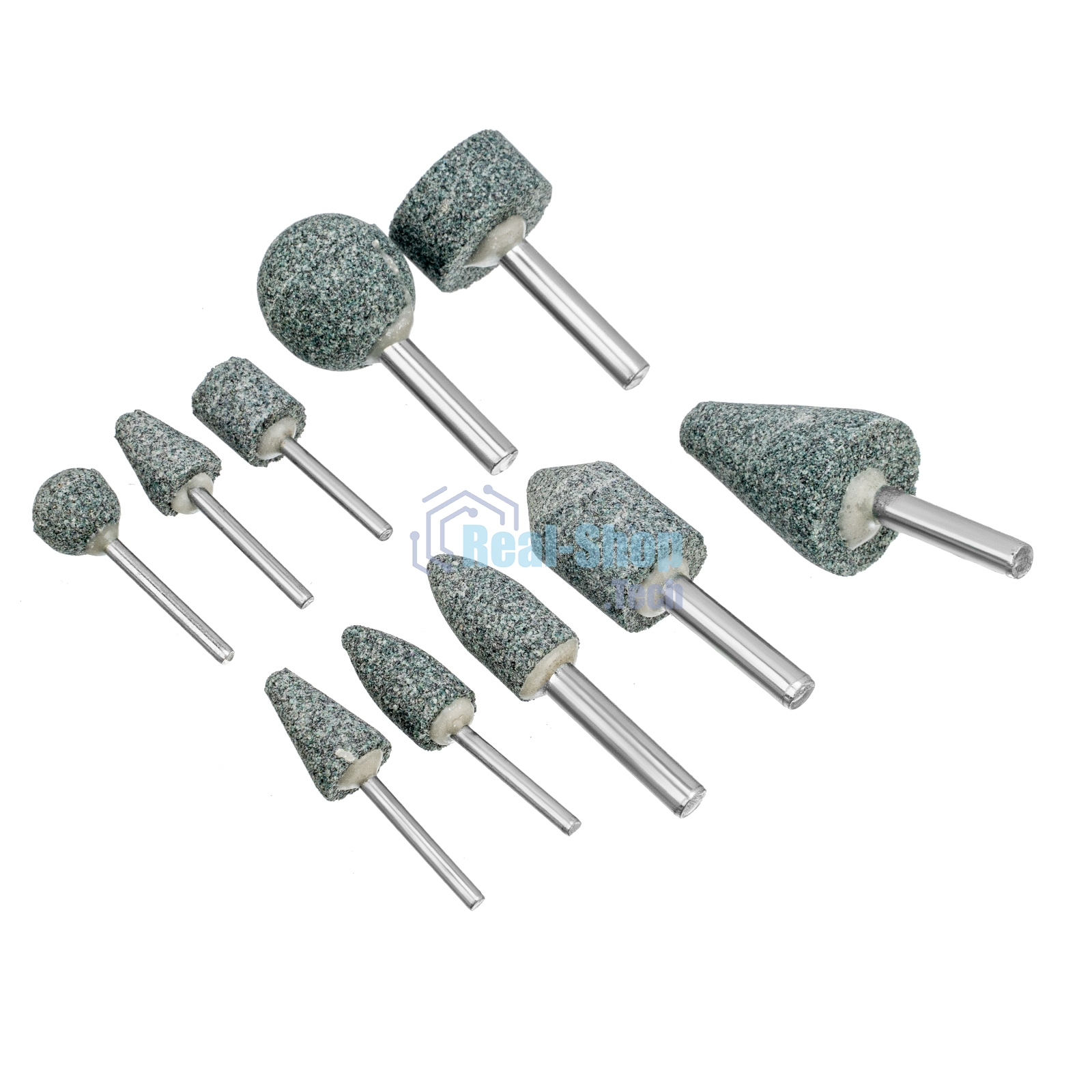 Набор шарошек Denzel абразивных для дрели (ПШМ), 63С, 10 шт.