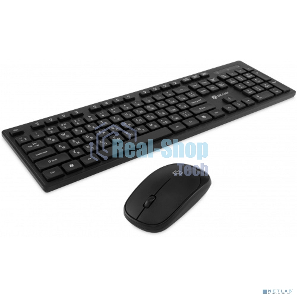 Комплект клавиатура + мышь Оклик S255W клав:черный мышь:черный USB беспроводная Multimedia (1909361)