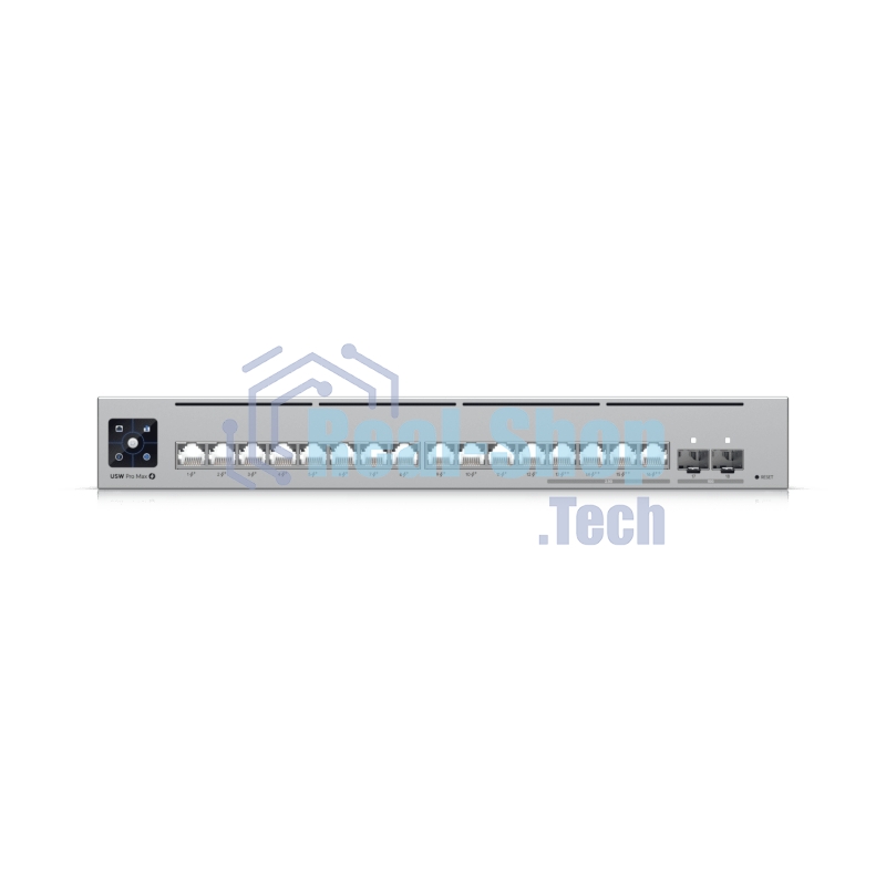 Коммутатор Ubiquiti UniFi Switch Pro Max 16 PoE PoE-коммутатор в стойку, 4х 2.5G RJ45, 12х 1G RJ45, 2х 10G SFP+, раздача 180 Вт