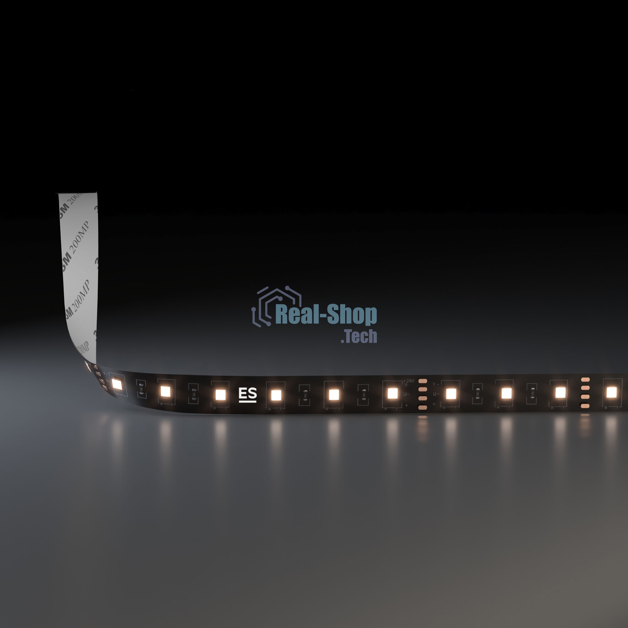 Лента светодиодная 5050 24V 60Led 14,4W IP20 Black / 60Led 14,4W IP20 3300K тёплый белый