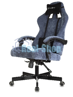 Кресло игровое Knight Terminator синий Light-27, крестов. металл