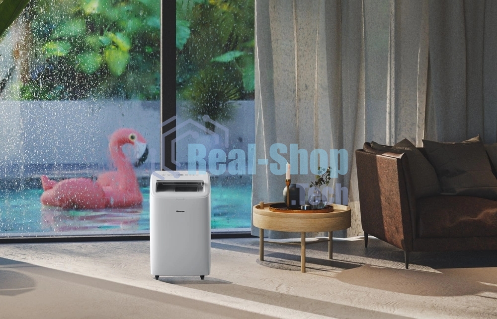 Кондиционер мобильный Hisense AP-12CW4GQCS00 12000 BTU, 25 м², 50 дБ, охлаждение, осушение, белый