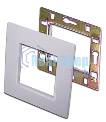Рамка 1-постовая 45х45, с суппортом, белая