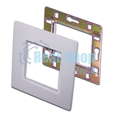 Рамка 1-постовая 45х45, с суппортом, белая