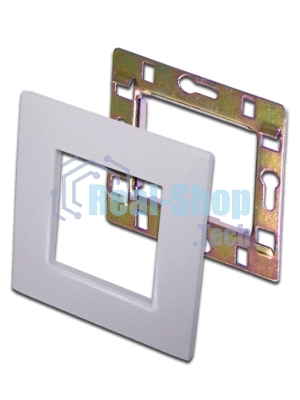 Рамка 1-постовая 45х45, с суппортом, белая