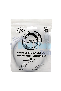 Кабель Gembird/Cablexpert CC-5PUSB2D-0.3MКабель USB 2.0, мультиразъем USB, AM/miniB 5P, 30sm, пакет