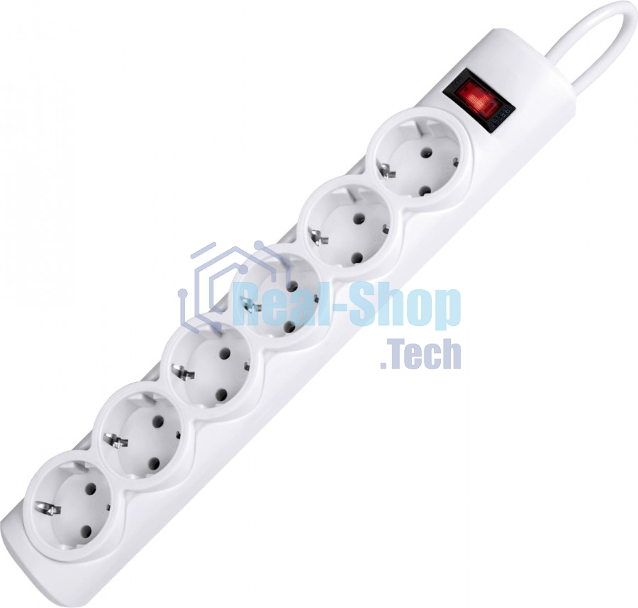 Сетевой фильтр Defender DFS 155 5.0 m, 6 розеток, белый