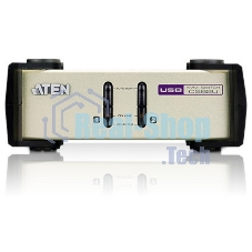 Переключатель ATEN KVM Switch CS82U-AT KVM-переключатель, VGA/SVGA+KBD+MOUSE, 1> 2 блока/порта/port PS2/USB, с KVM-шнурами PS2/USB 2х1.2м