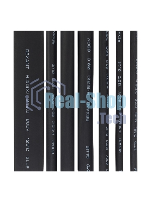 Набор термоусадочных трубок Rexant 10 см №7 черные (КЛЕЕВОЙ)