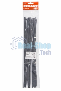 Хомут-стяжкa нeйлонoвая Rexant 400x4,8 мм, черная, упаковка 25 шт.