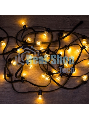 Гирлянда Neon-night LED Galaxy Bulb String 10м, черный каучук, 30 лампx6 LED теплый белый, влагостойкая IP65
