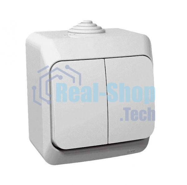 Выключатель 2-кл. ОП Этюд 10А IP44 белый SchE BA10-042B