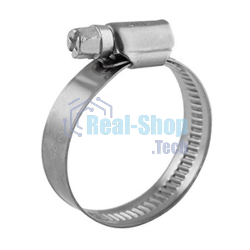 Хомут червячный Rexant 25-40/9-0,6мм, нержавеющая сталь W2, (50 шт/уп)