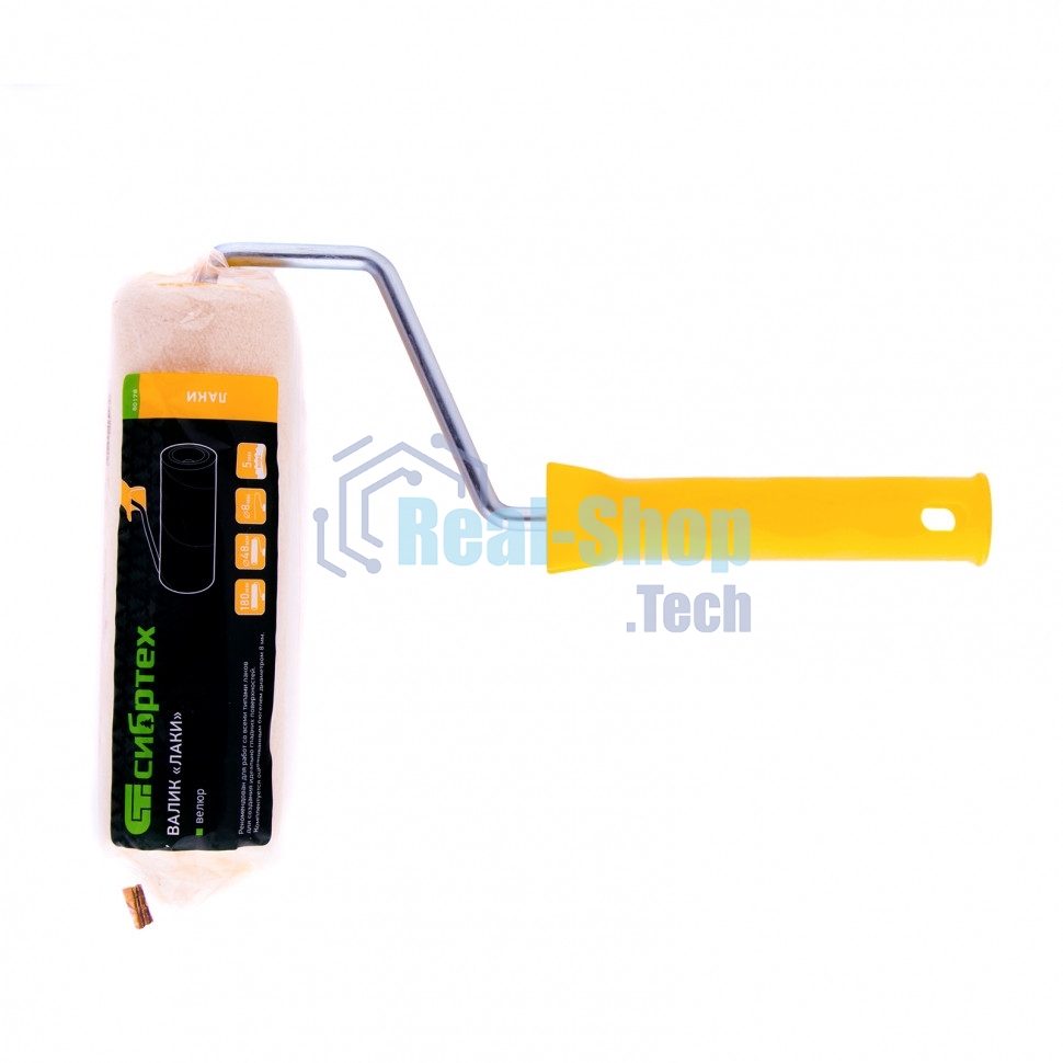 Валик Сибртех Лаки, 180 мм, ворс 5 мм, D 48 мм, D ручки 8 мм, велюр