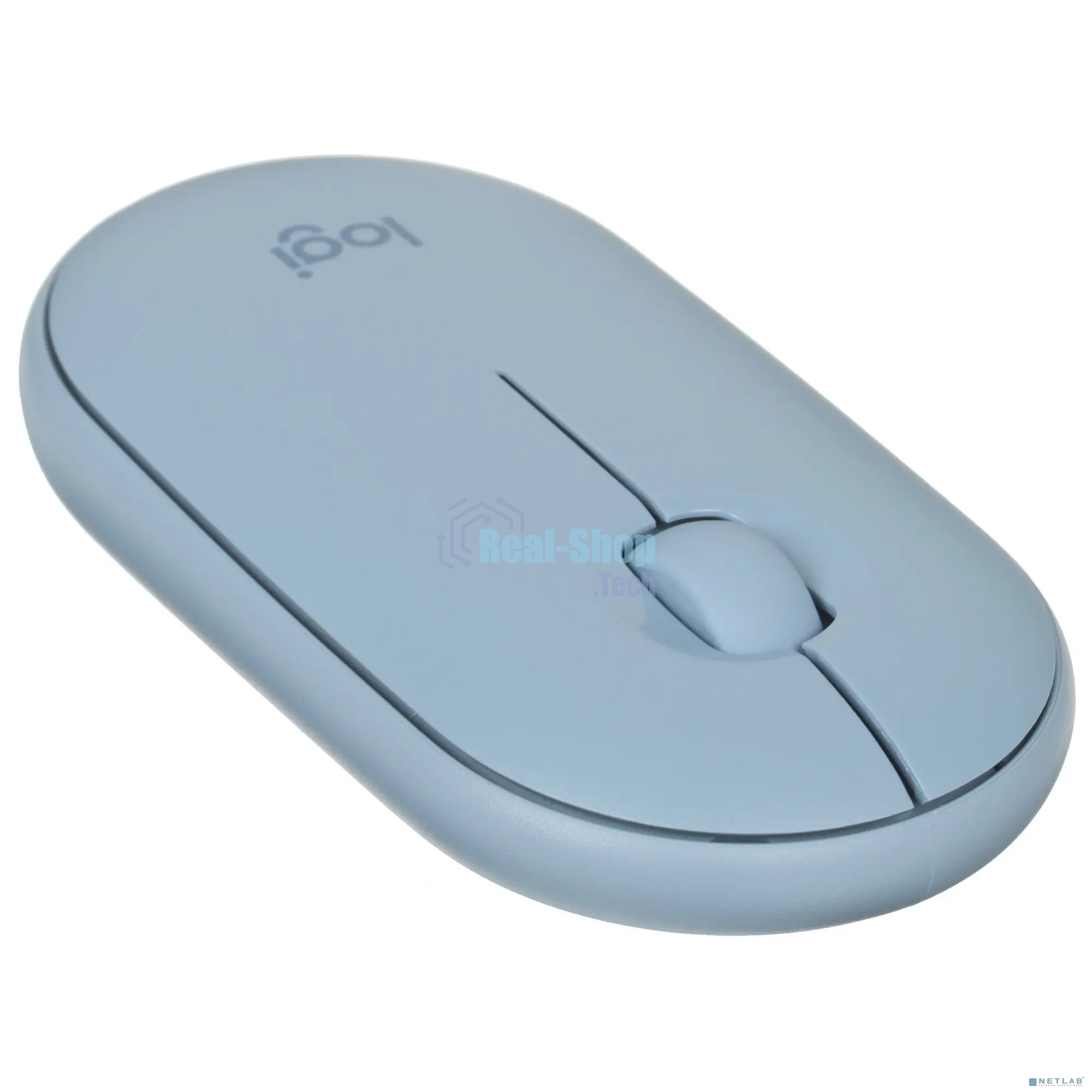 Мышь беспроводная Logitech Pebble M350 синий, 1000 dpi, радиоканал, Bluetooth, USB, кнопки - 3