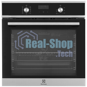 Встраиваемая электрическая духовка ELECTROLUX EOF5F70X с конвекцией, объем 72 л, 8 режимов, очистка каталитическая задняя стенка, 2 стекла в дверце, направляющие проволочные + телескопические (1 уровень)