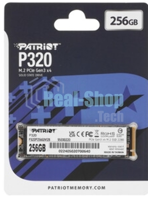 Накопитель SSD Patriot P320, 256Gb, PCIe 3.0 x4, M.2 2280, NVMe, R/W 2200/1200