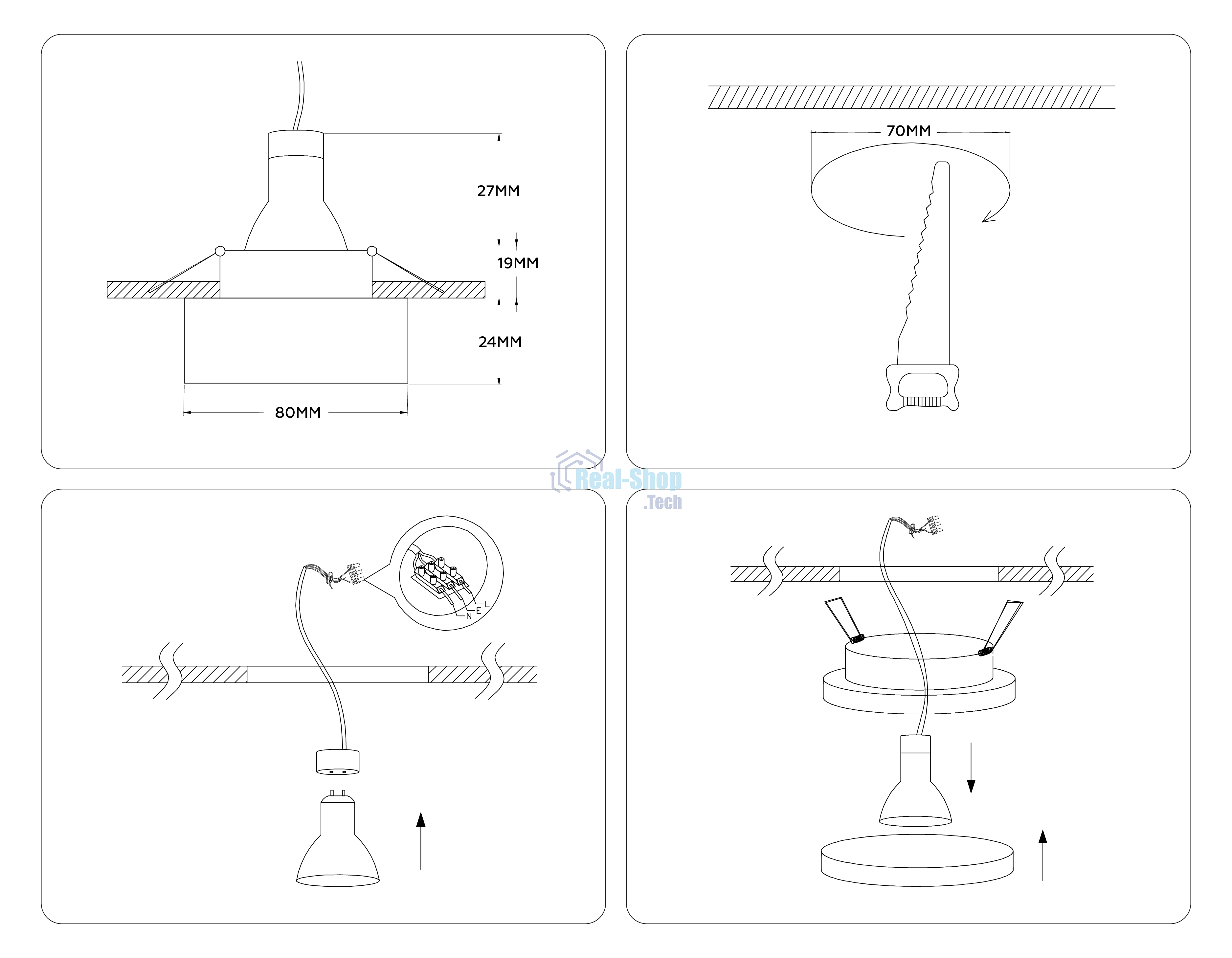 Светильник Ambrella light TN3305 WH/FR белый/белый матовый MR16 GU5.3 D80*43